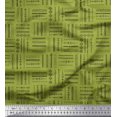 thumbnail image 2 of Soimoi Green Poly Georgette Fabric Geometric & Arrow African Printed Fabric 1 Yard 52 Inch Wide, 2 of 3