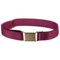thumbnail image 1 of Kids Elastic Adjustable Strech Belt With Silver Square Buckle - Burgundy Maroon, 1 of 2