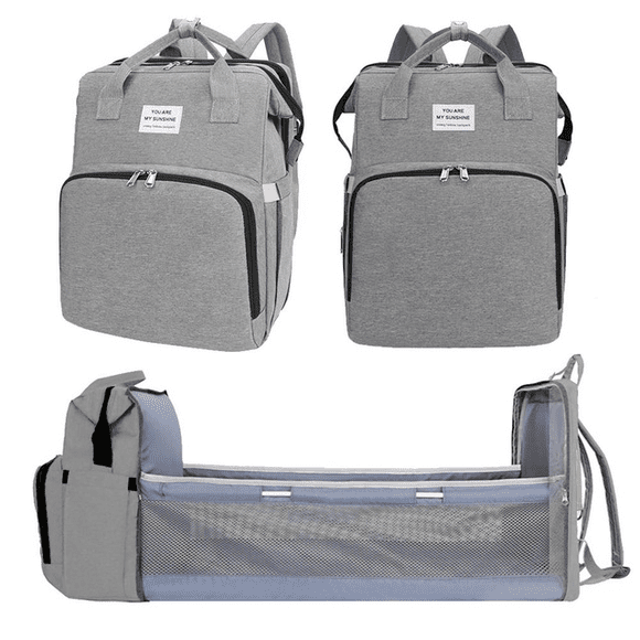 Sac à Couches 3 en 1 Sac à Dos Station à Langer Portable Chambre de Bébé Lit de Voyage Berceau Pliable Lit de Voyage Dormeur pour Nourrisson Nid pour Bébé
