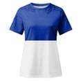 thumbnail image 4 of yoeyez T-Shirts pour Femmes en Dentelle à Manches Courtes Raglan Hauts Décontractés à Col Rond Chandail Mode T-Shirt Uni à Motif Floral Tenues d'Été 2025 Bleu Foncé TG, 4 of 5