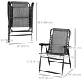 thumbnail image 3 of Outsunny Outdoor Folding Chair, Bungee Sling Foldable Chair, Grey, 3 of 10
