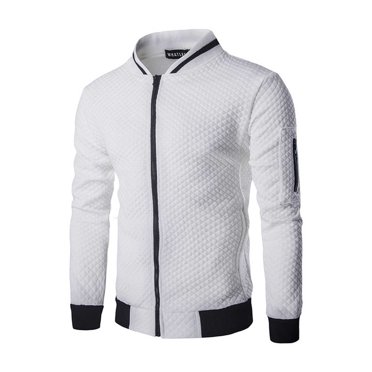RKSTN Vestes pour Hommes Diamant Décontracté Contraste Fermeture Éclair Col Montant Chandail à Capuchon Veste Manteau Automne et Hiver Manches Longues Veste Manteaux
