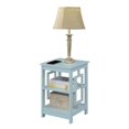 thumbnail image 3 of Convenience Concepts Town Square End Table with Shelves in Seafoam Blue Wood, 3 of 7