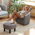 thumbnail image 2 of Giantex Fauteuil d'Appoint Pivotant avec Ottoman, Fauteuil Club Tonneau Moderne, Sofa Simple Pivotant avec Repose-Pieds, Gris, 2 of 9