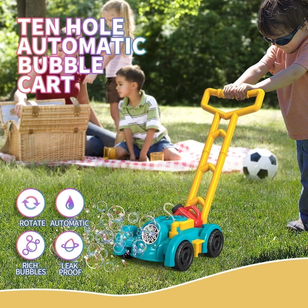 Tondeuse à Bulles Automatique Pour Enfants – Machine à Bulles Musicale, 4 Bouteilles De Solution + Concentrés, Cadeau Anniversaire