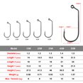 thumbnail image 3 of 100pcs Fishing Hooks High Carbon Steel Barbed Hooks Extra Strong Hooks, 3 of 6
