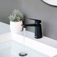 thumbnail image 1 of Stylish Single-Handle Matte Black Bathroom Faucet Height 5⅞" B-111N, 1 of 12