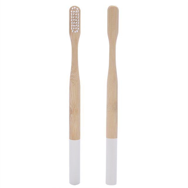 6 Colors Soft Nylon Brush Bamboo Handle Toothbrush Delicate Design Small Brush Head Design 6 Colors to Choose