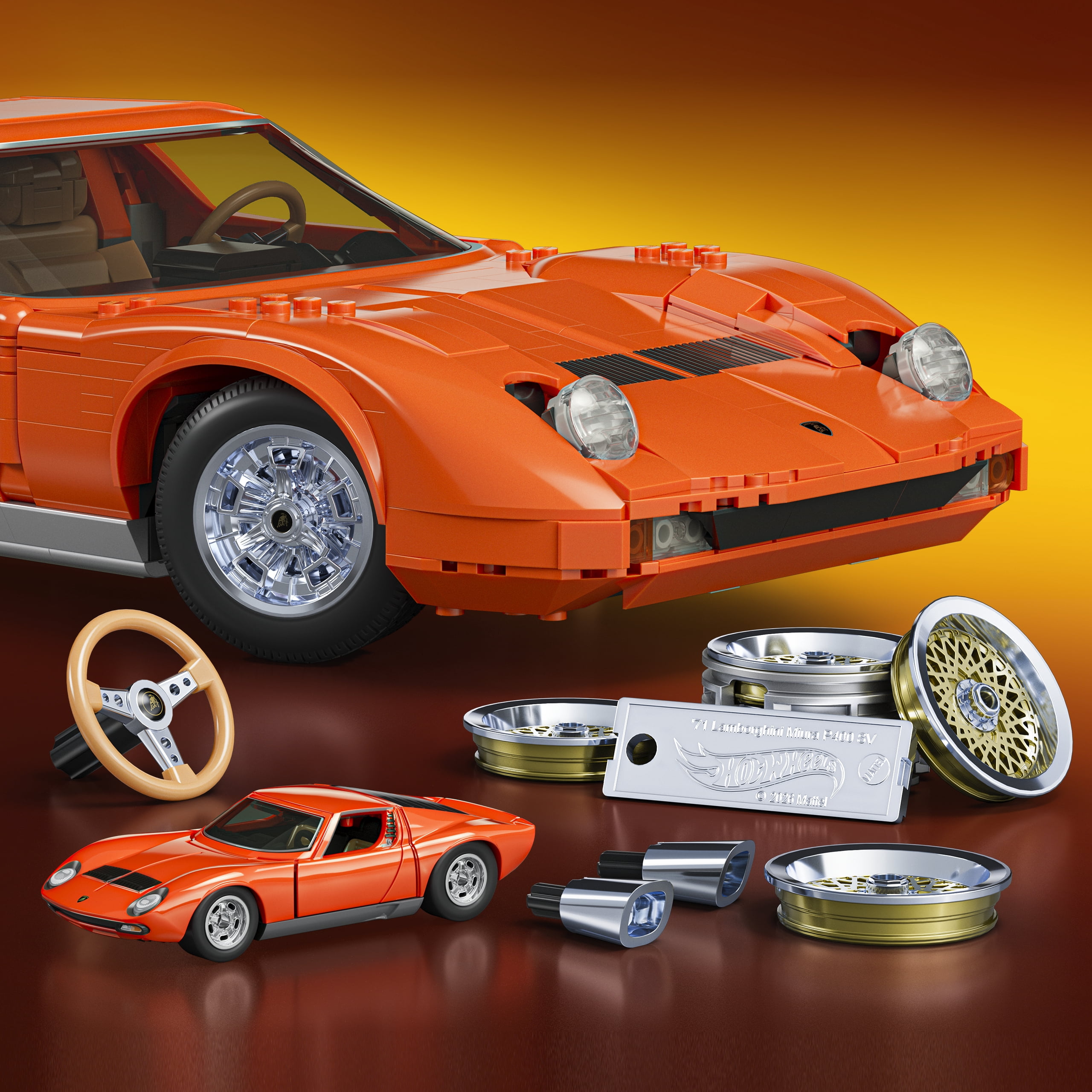 Mattel Brick Shop Hot Wheels '71 Lamborghini Miura P400 SV