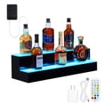 thumbnail image 4 of 16 Inch 2-Tier LED Liquor Bottle Display Shelf – Wall-Mounted Acrylic Rack, Multicolor Lighting, RF Remote, Wireless & App Control, Music Modes & Timer – Home/Commercial Bar Storage, Rectangle, 4 of 7