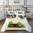 thumbnail image 2 of Cartoon Camper Coverlet Set Queen, Watercolor Rustic Style Bedspread Set 3Pcs for Kids Teens Adults Rv Decor,Happy Camping Theme Quilt Set Traveling Car Bedding Set with 2 Pillowcases, 2 of 3