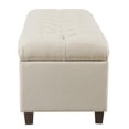 thumbnail image 3 of HomePop Ainsley Traditional Fabric Button Tufted Storage Bench in Cream, 3 of 10