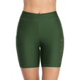 thumbnail image 3 of Womens Swim Shorts Hollow Out Long Swim Shorts High Waisted Swim Capri Pants, 3 of 5