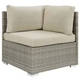 thumbnail image 1 of Modway Repose Rattan & Fabric Patio Corner Chair in Light Gray & Beige, 1 of 4