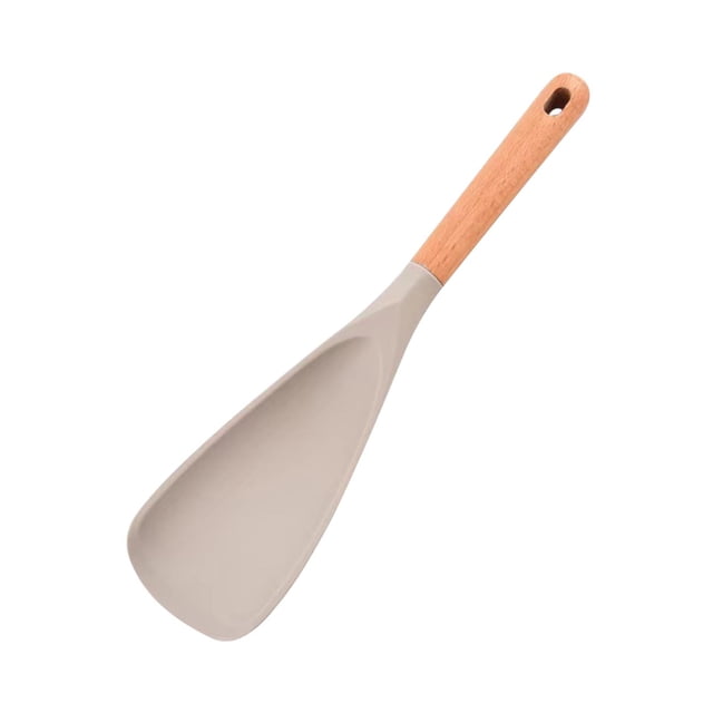 Salad Spoon 29cm Wooden Handle Multi-Functional Spoon for Nonstick Cookware Mixing and Scraping(1Pcs) Rkxzt