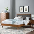thumbnail image 1 of Modway Willow Queen Wood Platform Bed With Splayed Legs in Walnut Charcoal, 1 of 11