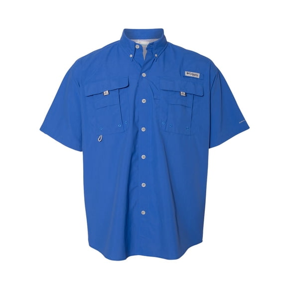 PFG Bahama II Short Sleeve Shirt, S, Vivid Blue