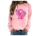 thumbnail image 1 of Rbaofujie Chandails d'Automne Femmes Mode Décontractée Imprimé Col Rond Ample Manches Longues T-shirt Hauts Blouse Chandails Sans Capuche Rose Chandails à Capuche et Chandails pour Femmes, 1 of 3