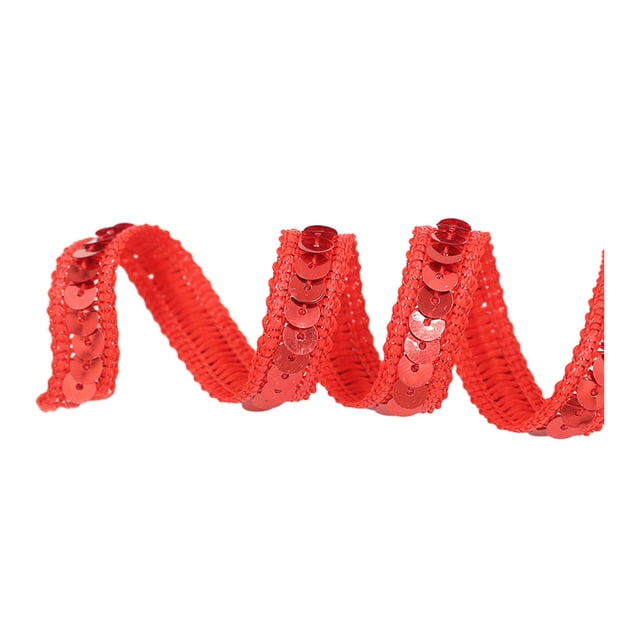 relayinert Handmade Sequined Band Addition To Hair Accessories Collection Sequined Dress Ribbon Sequined Belt bright red