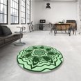 thumbnail image 4 of Ahgly Company Machine Washable Indoor Round Transitional Pale Green Area Rugs, 7' Round, 4 of 7