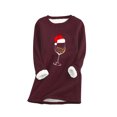 thumbnail image 2 of Chandails à Capuchon Mignons pour Femmes et Hiver Mode Décontractée Tempérament Peluche Chaude sous-Couche Imprimé de Noël Manches Longues Col Rond Hauts Tenues d'Hiver pour Femmes 2023 en Liquidation, 2 of 6