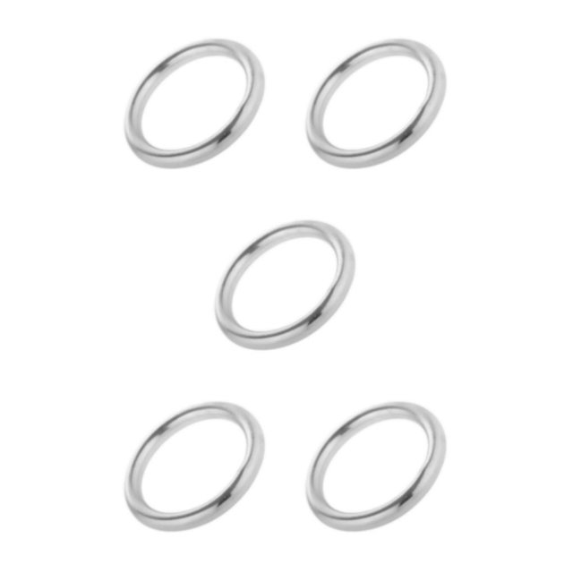 Redempat Solid 304 Stainless Steel Webbing Strapping Craft DIY Welded O Ring Silver 49x12mm 5Set