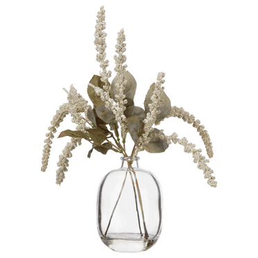 Bouclair Tiges d'Amarante Blanches dans un Vase en Verre 8 X 13,75 Po (20,32 X 34,92 cm)
