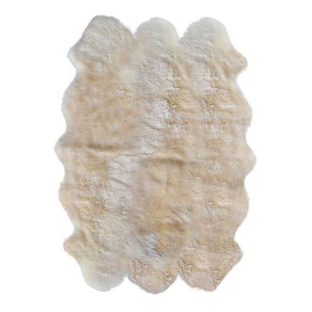 Natural 676685025944 5 x 6 ft. New Zealand Sexto Sheepskin Rug - Gold