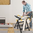 thumbnail image 3 of Gymax Folding Work Table Portable Workbench w/ Adjustable Height & Tiltable Platform, 3 of 10