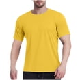 thumbnail image 1 of Plebaso T-Shirts Athlétiques pour Hommes Manches Courtes Col Rond T-Shirts Respirants Unis pour Course, 1 of 7