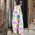 thumbnail image 2 of QATAINLAV Womens Loose Fit Wide Leg Overalls with Pockets Cotton Linen Sleeveless Spaghetti Strap Baggy Romper Easter Rabbit Egg Graphic Jumpsuits Multicolor S, 2 of 6