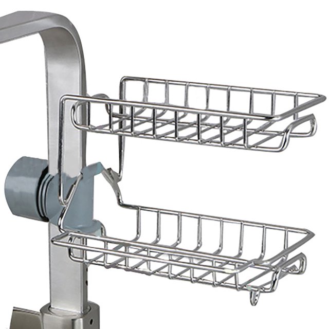 Faucet Storage Rack Rustproof Hanging Faucet Sink Organizer Sink Sponge Holder