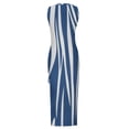 thumbnail image 5 of Womens Sleeveless Tight Maxi Dress Side Slit Drawstring Ruched Slim Fit Tank Dress U Neck Summer Club Beach Sun Dresses, 5 of 5