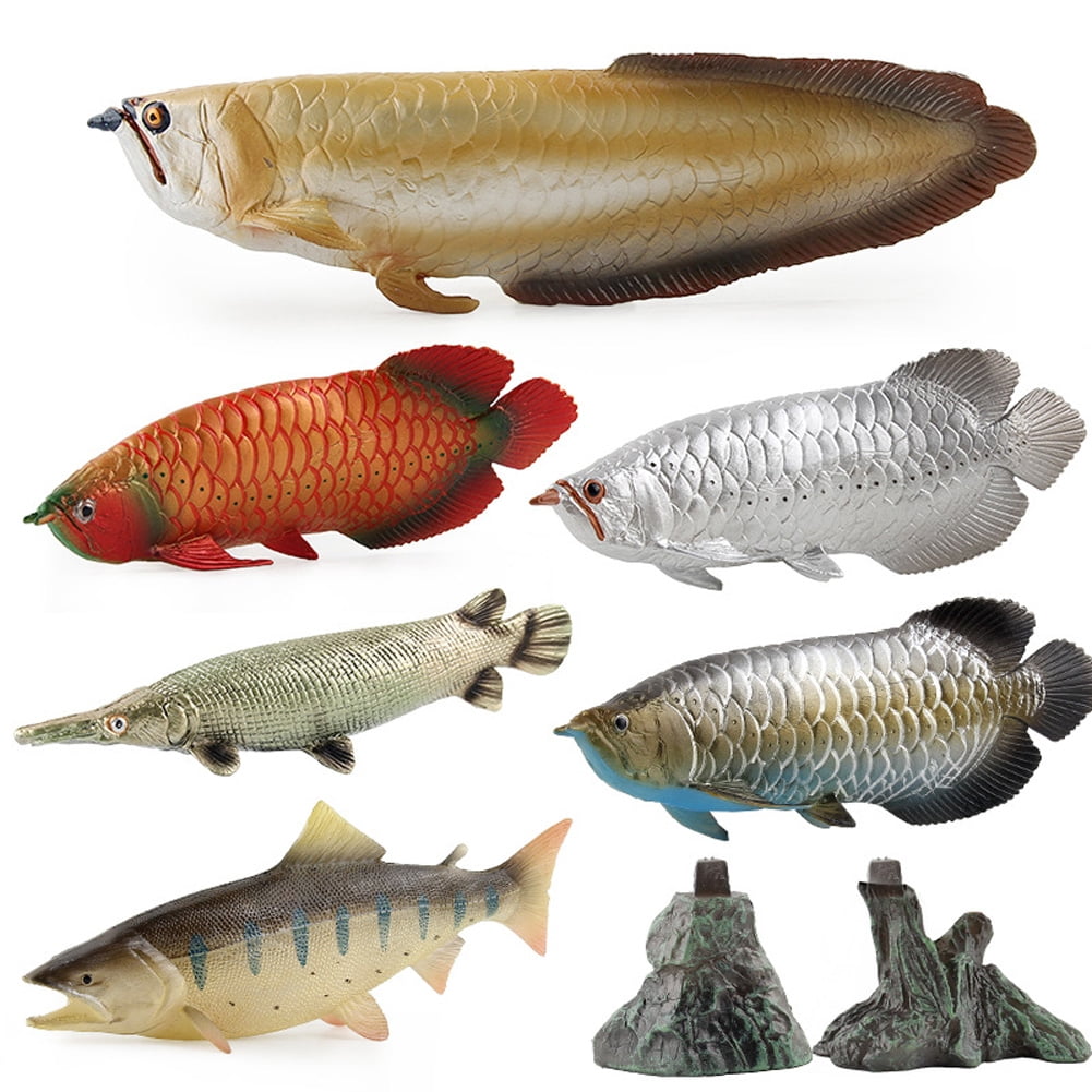 Gprince Modèle d'Animal Marin de Simulation Poisson Réaliste Figurines d'Action d'Aquarium Jouets Éducatifs Cognitifs pour Cadeaux