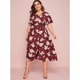 thumbnail image 3 of U.Vomade Women's Plus Size Dress Floral Button Dress, 3 of 6