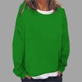thumbnail image 2 of Timegard Hauts pour Femmes à Épaules Tombantes, Col Ras du Cou, Chandail Ample, Hauts d'Automne Décontractés à Manches Longues, Blouse Confortable, 2 of 5