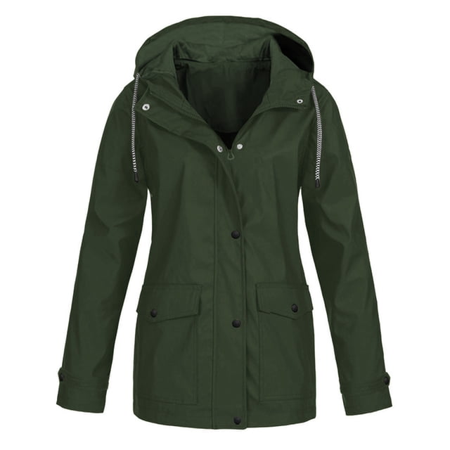 Veste Coupe-Vent à Capuche pour Femmes Grande Taille Imperméable Unie Manteau de Pluie Extérieur Plus Imperméable à Capuche Vestes Coupe-Vent Manteau Uni Imperméable en Liquidation