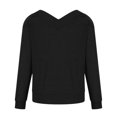 thumbnail image 4 of Fall Sweaters for Women V Neck Long Sleeve Solid Color Ribbed Pullover Sweaters Casual Loose Comfy Shirts Tunic Tops, 4 of 5