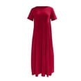 thumbnail image 3 of Robe à Manches Longues Femme Mode Estivale pour Femmes Robe Longue Ample Manches Courtes Col Rond Asymétrique à Étages Robe Longue de Plage Robe d'Été pour Femmes Robe d'Été Aguichant à Manches Longues, 3 of 5