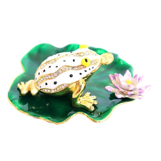 Feng Shui Import Lucky Money Frog on Waterlily Leaf