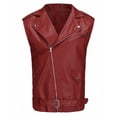 thumbnail image 2 of Yusimy Men's Biker Riding Vest Sleeveless Zip-Front Turn-Down Collar Gilet Solid Color Fashionable Style Motorcycle Vest, 2 of 5