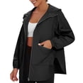 thumbnail image 3 of Sentmoon Coat for Women Oversized Hooded Neck Long Sleeve Lightweight Jacket Women Zipper Solid Color Windproof Waterproof Clothing Fall and Winter Delightful for Backpacking and Camping, 3 of 8