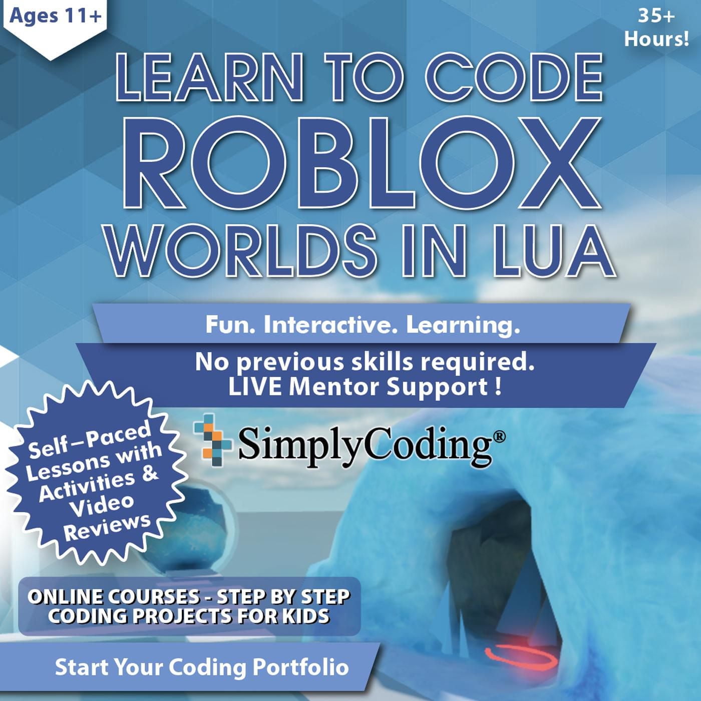 Coding for Kids - Learn to Code Roblox Worlds in Lua Course Age 11+ [Digital Download]