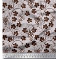 thumbnail image 1 of Soimoi Tissu Poly Georgette Feuilles & Raisins Imprimé Tissu de Couture au Mètre 42 Pouces de Large, 1 of 3
