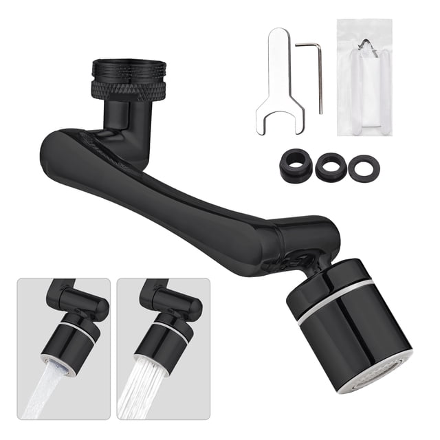 Aoresac Universal Swivel Faucet Extender 1440° Rotating Faucet Aerator with 2 Water Outlet Modes Splash