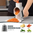 thumbnail image 5 of Jiarui Râpe à Fromage Rotative avec Poignée, Déchiqueteuse de Légumes, Trancheuse, Râpe pour Cuisine, 3 Lames Interchangeables pour Fromage, Pomme de Terre, Courgette, Noix, Chocolat - Blanc, 5 of 5