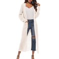 thumbnail image 4 of Timegard Cardigan Sweaters for Women Solid Color Open Front Knit Jackets Side Split Long Coat Fall Fashion, 4 of 6