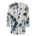 thumbnail image 4 of T-shirt Imprimé à la Mode pour Femmes T-shirt Imprimé à Manches 3/4 Blouse Col Rond Tops Décontractés T-Shirts à Manches Longues for Femmes sur Clearance, 4 of 5