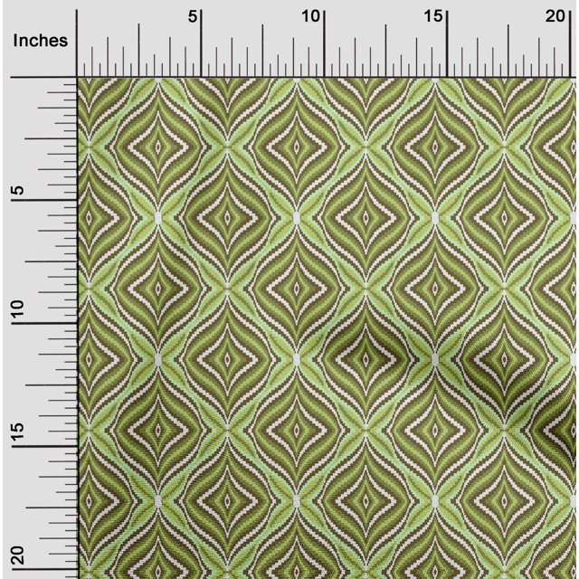 oneOone Tissu en Viscose Chiffon Imprimé Ogee Flamme BTY 42 Pouces de Large