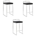 thumbnail image 1 of Heavenly Collection Black PU Stool with Stainless Steel Frame SET OF 3, 1 of 4